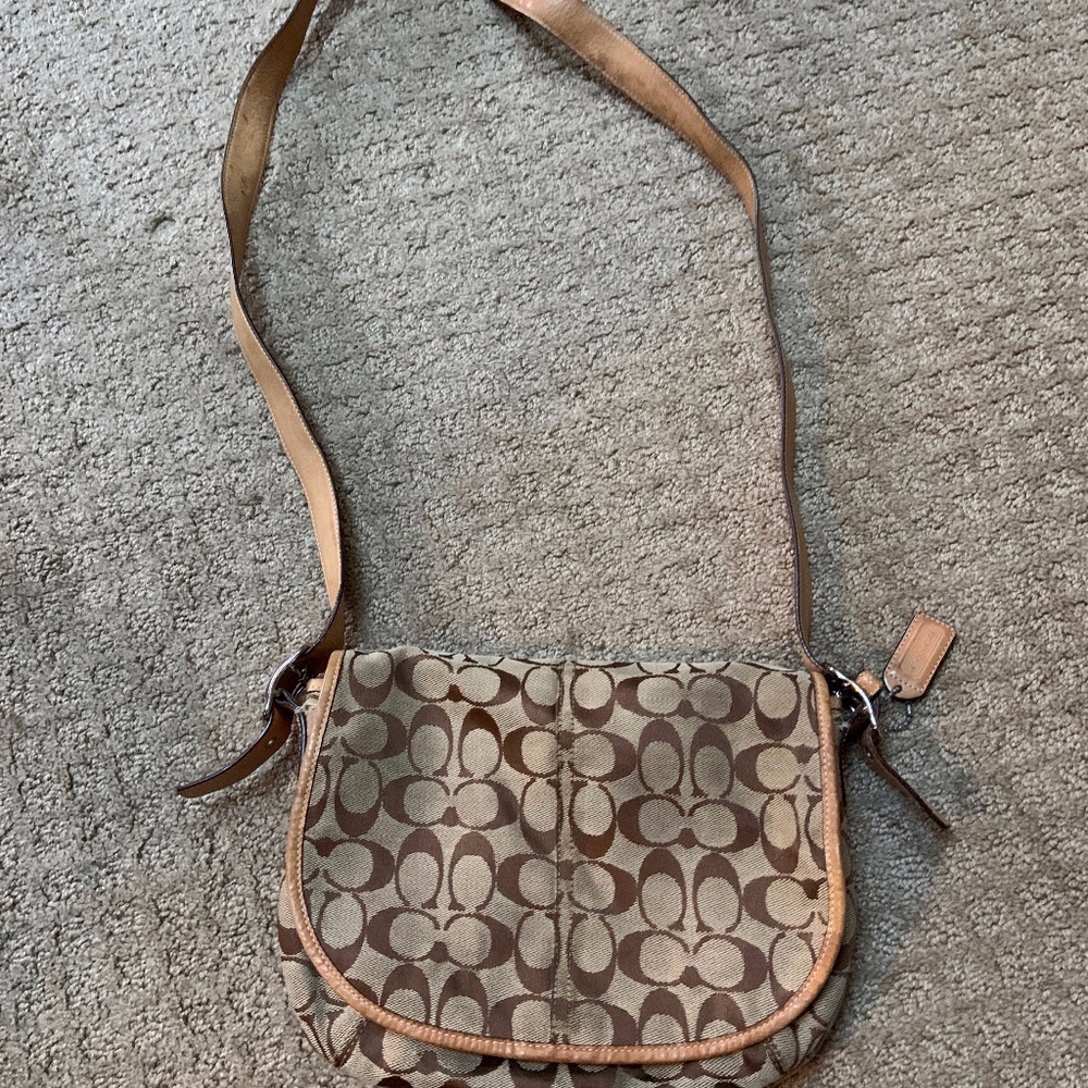 Classic Coach Shoulder Bag 6842 brown/tan